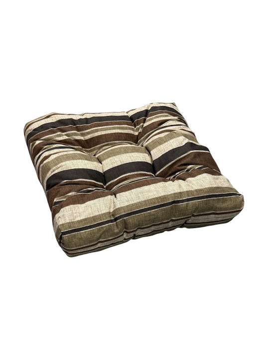 Garden Chair Cushion Bamboo Brown Checkered 38x38cm