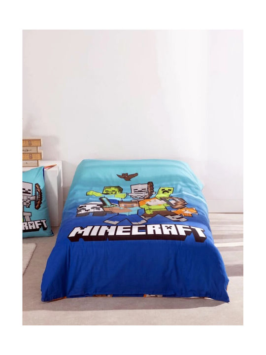 Sleep Time Set Cearceafuri Pentru Copii De O Persoană Cu Față De Pernă Din Bumbac Culoare Albastră 140x200 cm