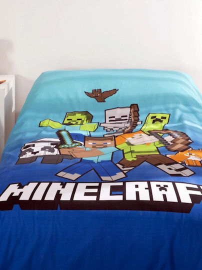 Sleep Time Σετ Παιδική Παπλωματοθήκη Μονή με Μαξιλαροθήκη Βαμβακερή Blue Color 140x200εκ.