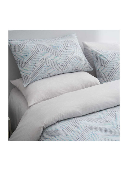 Vesta Home Ariadni Bed Sheet Set with 2 Pillowcases Super-Double with Rubber Hugger 170x270cm Gray (3 Pieces)