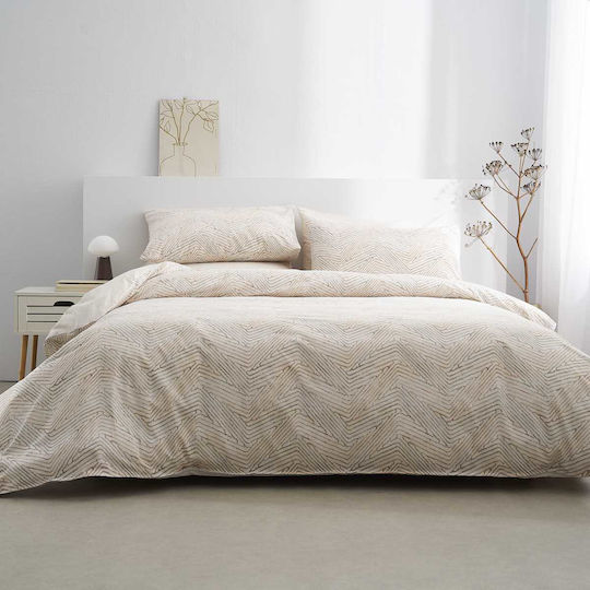 Vesta Home Ariadni Bed Sheets Set Double 200x270cm Beige 4 Pieces