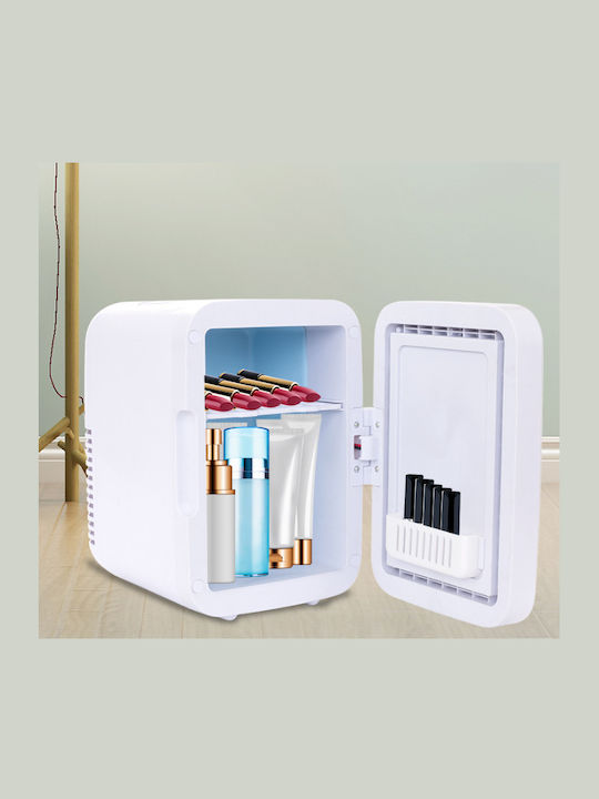 Mini Portable Fridge Cosmetics Storing Care Products 4l Capacity Mirror White