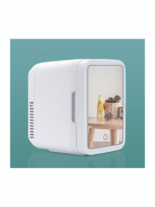 Mini Portable Fridge Cosmetics Storing Care Products 4l Capacity Mirror White