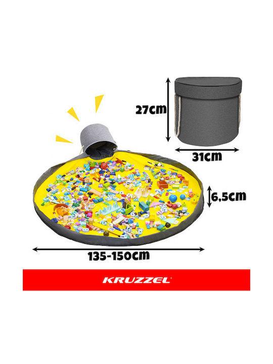 Kruzzel Coș De Depozitare Pentru Copii Din Țesătură Gri