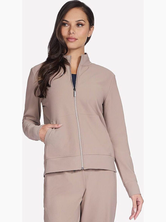 Go Luxe Jachetă Pentru Femei Cu Fermoar Roz