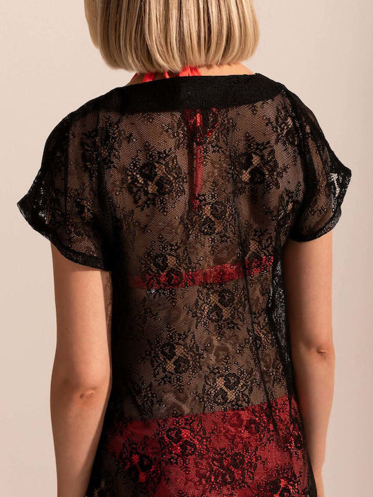 Sofiaman Damenbademode Kurzes Kleid Schwarz