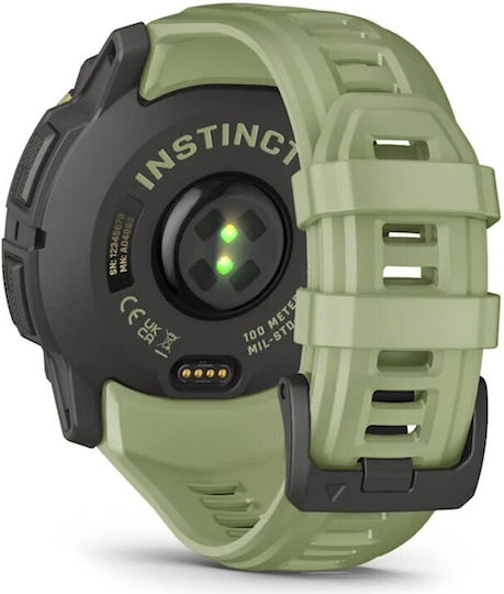Garmin Instinct 3 AMOLED Aluminium 50mm Αδιάβροχο Smartwatch με Παλμογράφο (Fern Green with Fern Green Band)