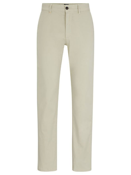 Pantaloni Chino Elastic cu Croială Slim Light Beige