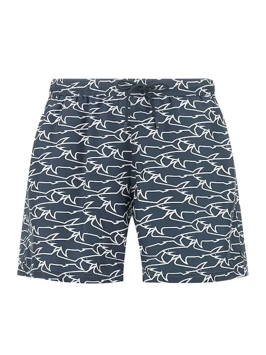 Men's Swimwear Shorts White Sharks On Navy