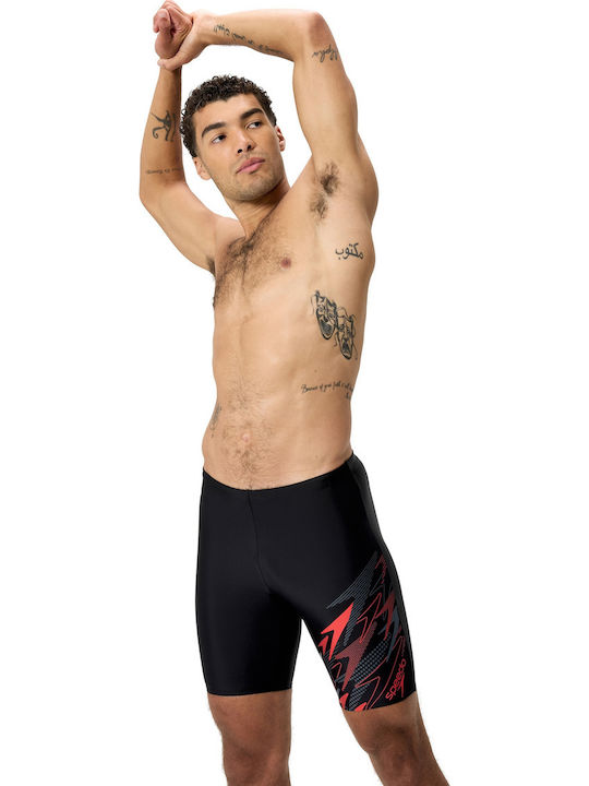 Speedo Medley Logo Costum de Înot Competitional Jammer pentru Bărbați Negru