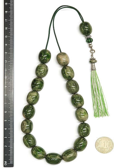 Roloi Komboloi Worry Beads with 17 Beads Made of Mastic Length 35cm Multicolour