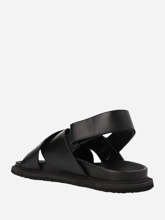 Moschino Leather Women's Flat Sandals Black