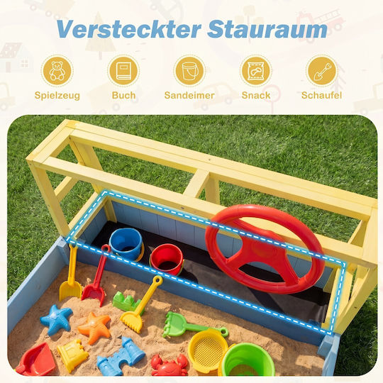 Costway Sandkasten Spielzeug Beige