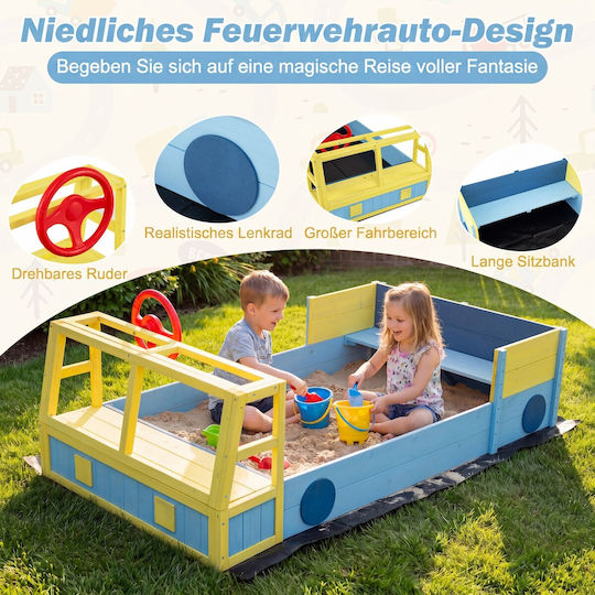 Costway Sandkasten Spielzeug Beige