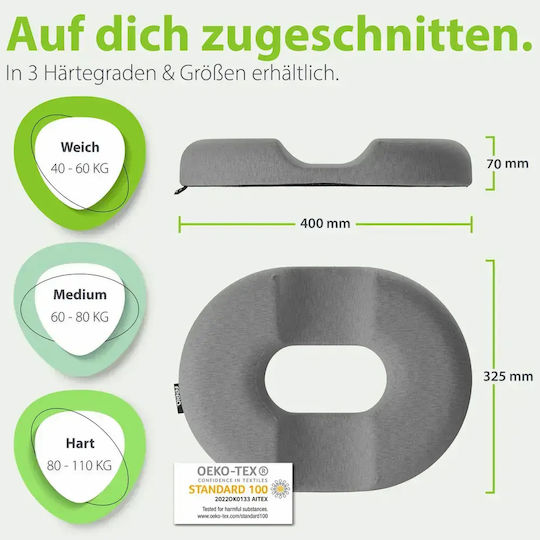 Feela Orthopädisches Kissen mit Memory-Schaum in Grau Farbe X001MZKH8F