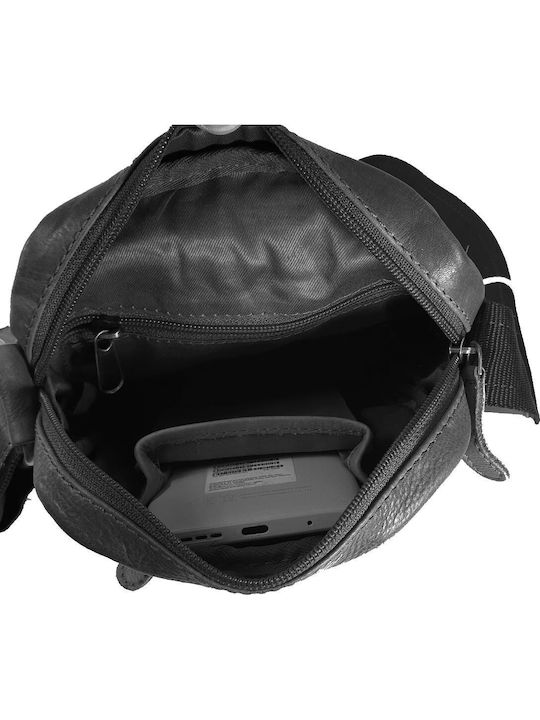 Leather Men's Shoulder / Crossbody Bag Black