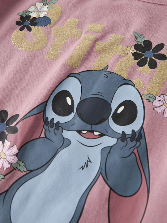 Bluză Pentru Copii Cu Mâneci Scurte Lila Stitch
