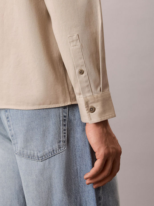 Μακρυμάνικo Overshirt Μπεζ