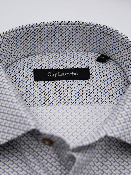 Long Sleeve Shirt in Regular Fit Blue and Brown