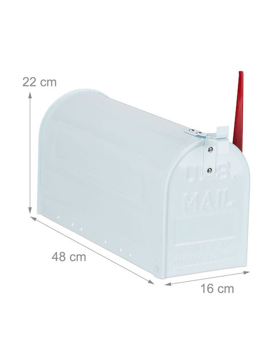 Relaxdays Cutie Poștală Pentru Exterior Metalică În Culoare Albă