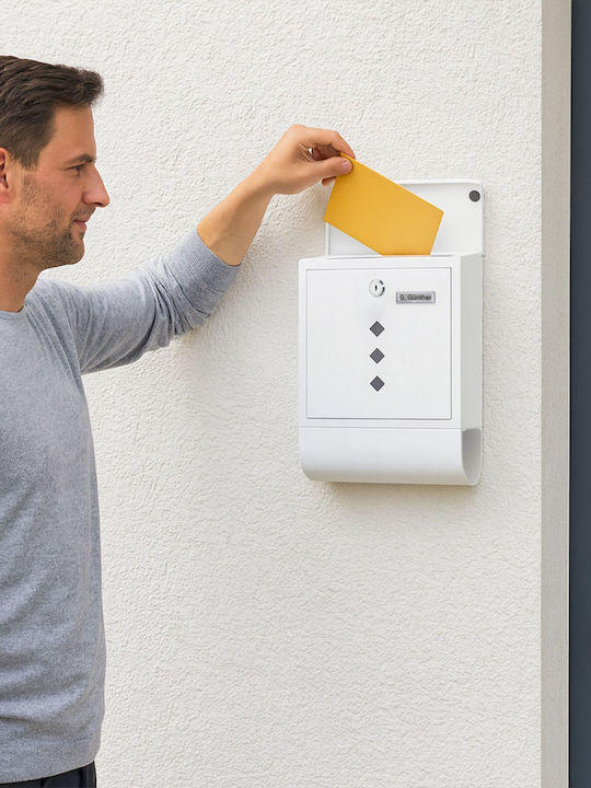 Relaxdays Briefkasten Für Draußen Metallisch In Weiß Farbe
