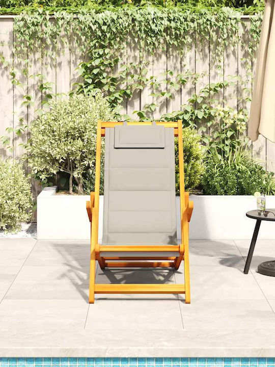 Wooden Deckchair With Arms Tabac Brown 61.5x110x96cm