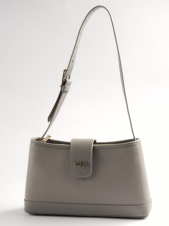 Leather Women's Shoulder Bag Gray T22258-1
