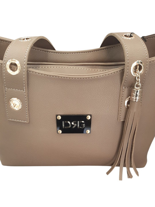 Leather Women's Shoulder Bag Beige