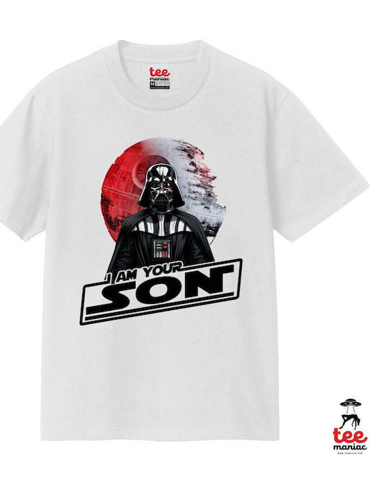 Star Wars I Am Your Son White Classic T-shirt Double Stitching Without Side Seams 100% Cotton Vegan & Oeko-tex Certified
