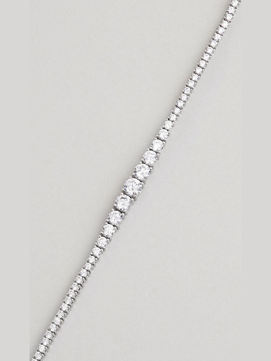 Women's Gold Plated Silver Bracelet with Zircon 19cm