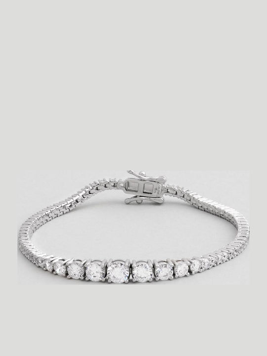 Women's Gold Plated Silver Bracelet with Zircon 19cm