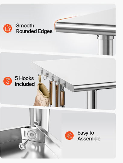 Vevor Stainless Steel Workbench