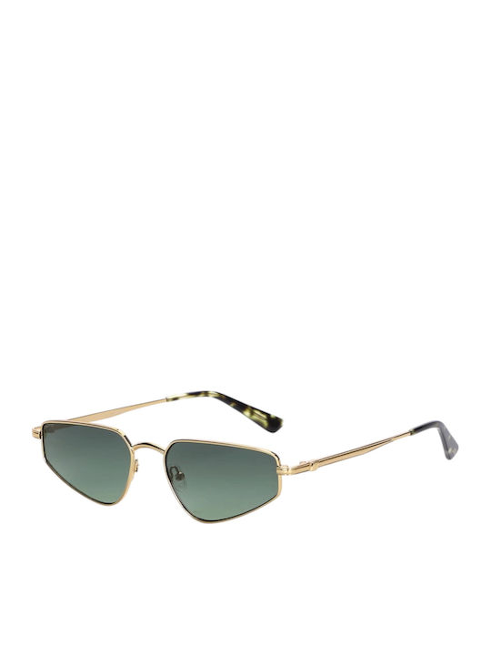 JohNocera Unisex Sunglasses With Gold Metallic Frame And Green Lens JN-winnie-c01