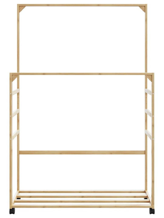 vidaXL Teleskopischer Boden Kleiderständer aus Bambus Braune 90x35x155cm