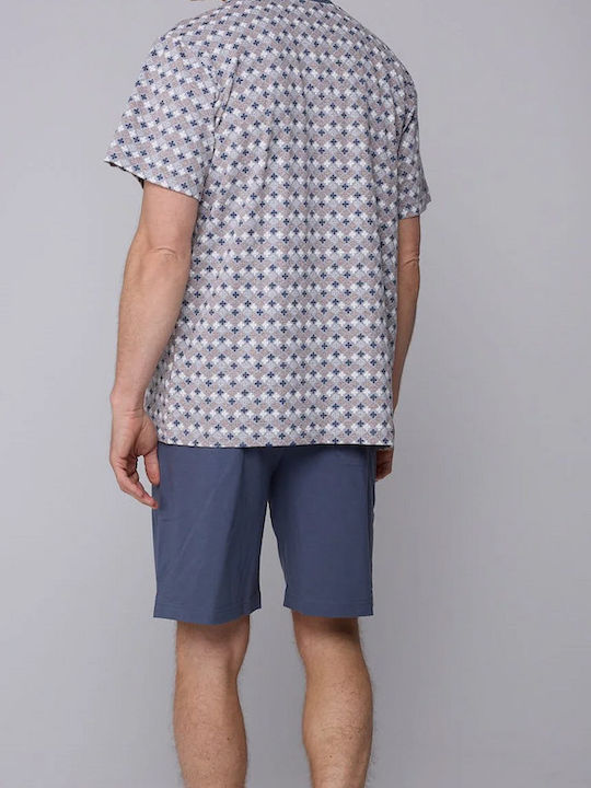 Pastunette Sommer Herrenpyjama Baumwollene Grau Melee