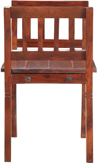 Dining Bench With Wooden Brown Surface 111x37x60cm