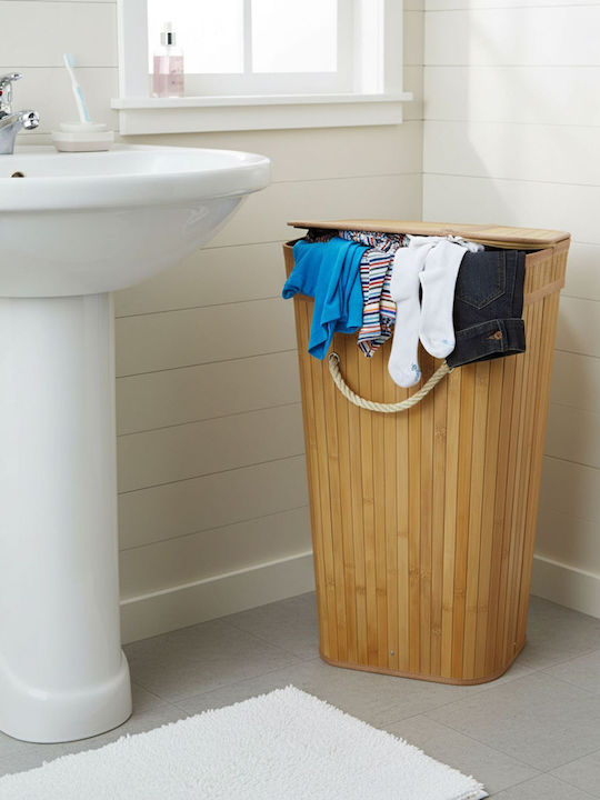 Relaxdays Coș de Rufe din Lemn 100l 60x52x32cm Bej
