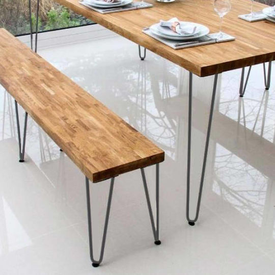 Bakaji Metal Furniture Leg 4 Pieces Suitable for Table / Coffee Table 45cm Gray