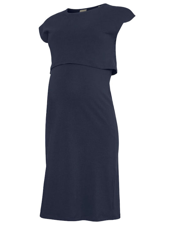 Maternity Nursing Dress Short Blue 20021366 Abk Mamalicious