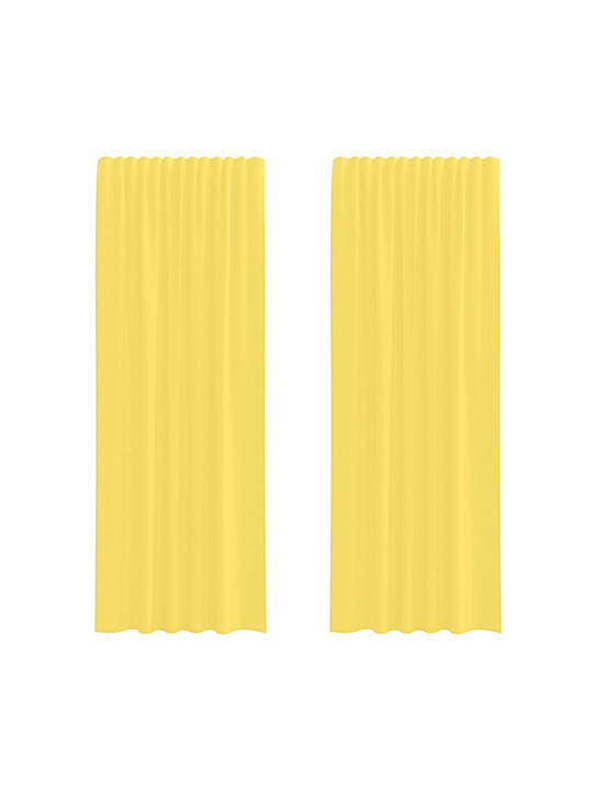 vidaXL Set Window Curtains with Tunnel Yellow 140x260cm