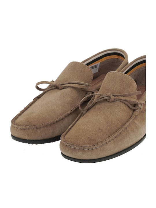 Suede Ανδρικά Μοκασίνια σε Μπεζ Χρώμα
