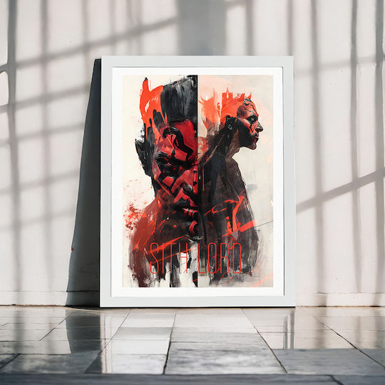 Poster Star Wars Darth Maul Mv305 40cm X 50cm Premium Black Wooden Frame