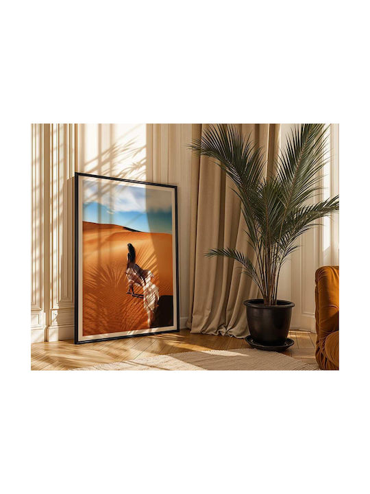 Poster Desert Scenery Pst2598 40cm X 50cm Premium Black Wooden Frame