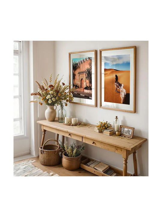 Poster Desert Scenery Pst2598 40cm X 50cm Premium Black Wooden Frame