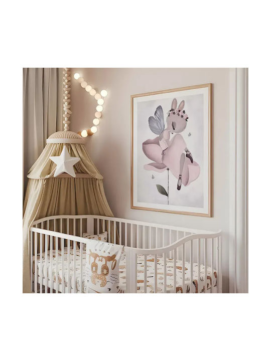 Kids Wall Art Fairy with Black Wooden Frame 40x50cm
