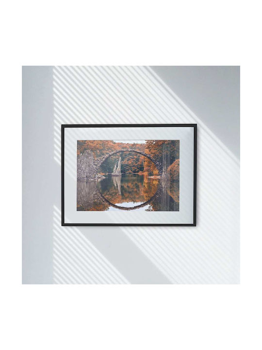 Poster Rakotz Bridge Pst25123 40cm X 50cm Premium Μαύρο Ξύλινο Κάδρο
