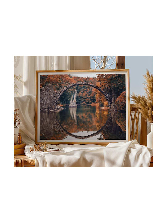 Poster Rakotz Bridge Pst25123 40cm X 50cm Premium Μαύρο Ξύλινο Κάδρο