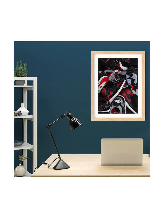 Poster Jordan Sneakers Kds012a 40cm X 50cm Premium Μαύρο Ξύλινο Κάδρο