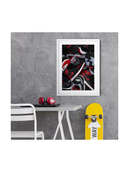 Poster Jordan Sneakers Kds012a 40cm X 50cm Premium Μαύρο Ξύλινο Κάδρο
