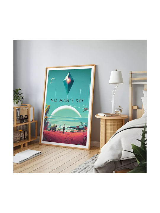 Gaming Poster No Mans Sky Gm2342 40cm X 50cm Premium Μαύρο Ξύλινο Κάδρο